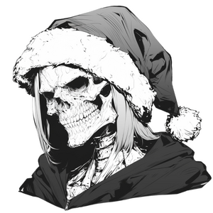 Skeleton Santa_B&W